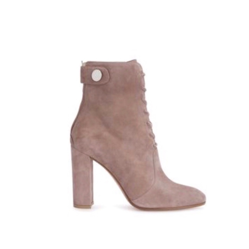 Gianvito Rossi Finlay Dusky Rose Suede Booties